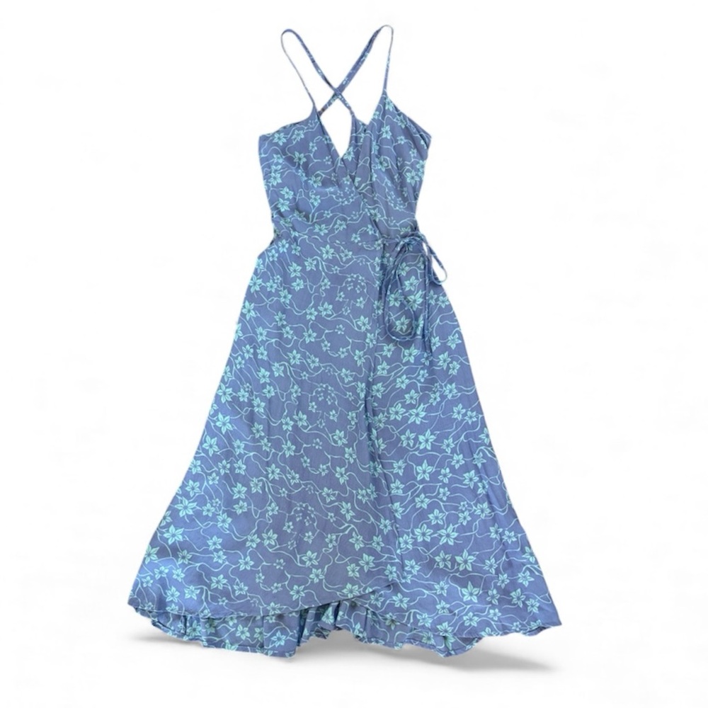 LUSANA Wrap Style Floral Dress Size 4